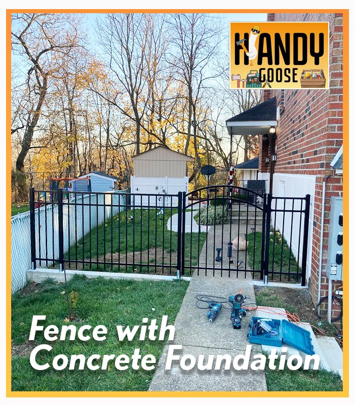 Fence with Concrete Foundation